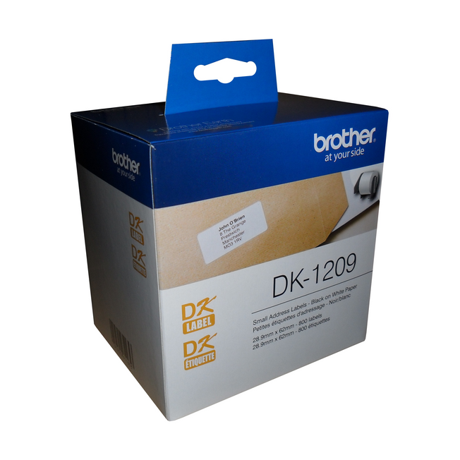 Brother DK-1209 Small Address Paper Labels (800 Labels) - 1.1" x 2.4" (28.9 mm x 62 mm)