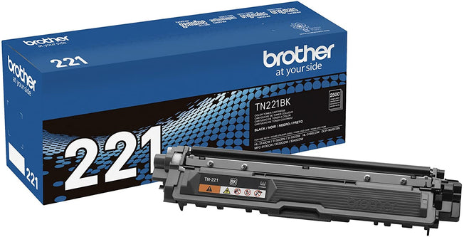 Brother tn-221bk Black Toner Cartridge, Dual Pack, Genuine OEM