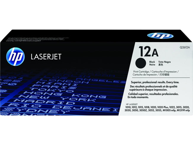 HP q2612a LaserJet 1020 Toner Cartridge, Genuine OEM